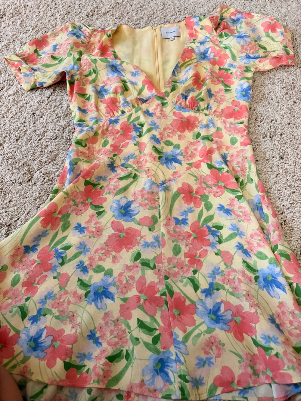 Reformation Naira Mini Dress Yellow - Size 6